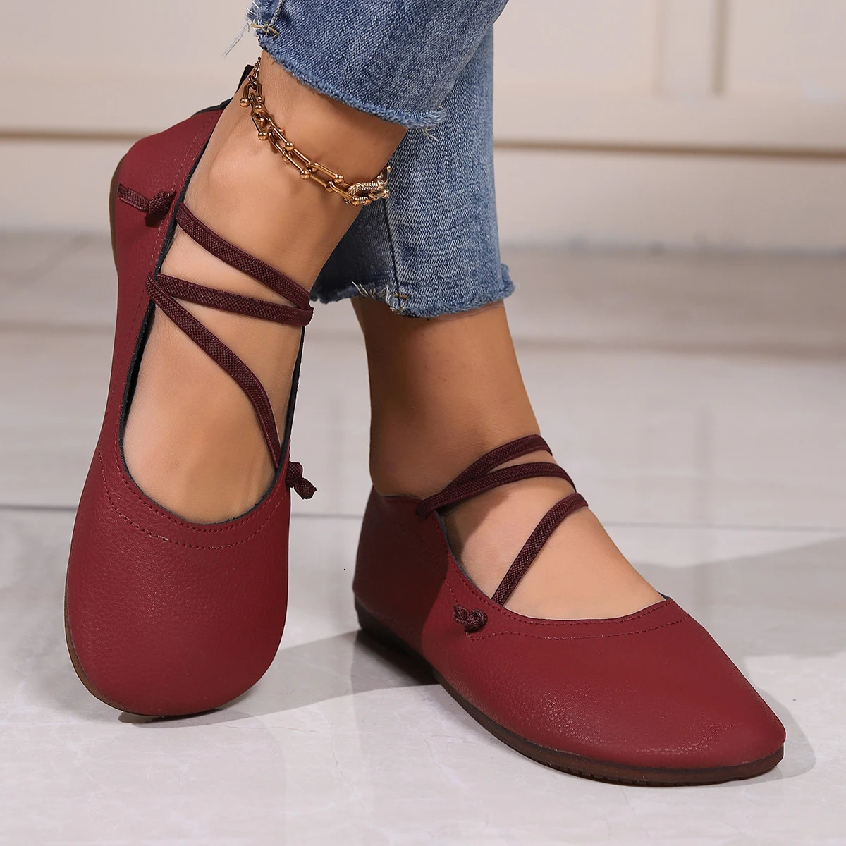 Womens shoes 2024 trend summer womens shoes Mary Jane shoes soft casual outdoor dress flat ballet shoes round toes shallow smooth flat bottom 241024
