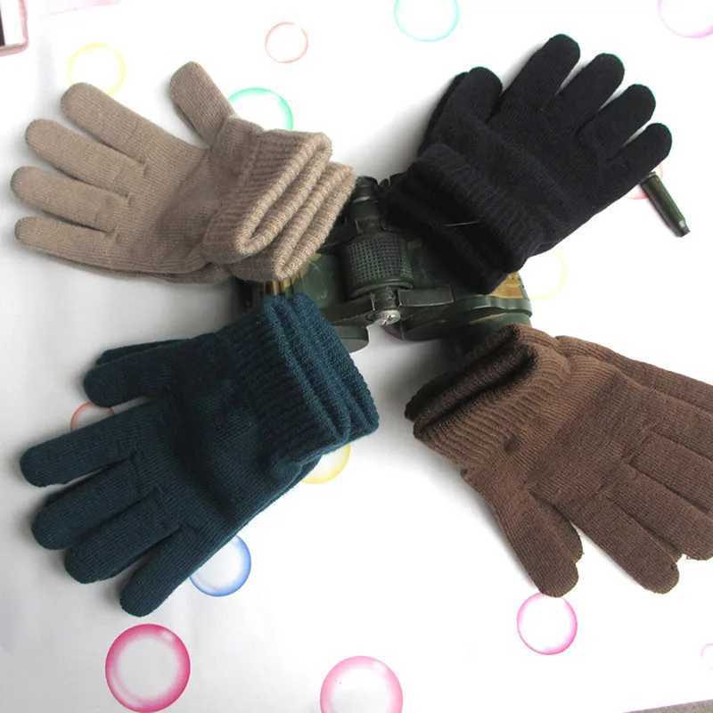 1 pair of mens winter warm knitting Gs flexible full finger Gs thick wool cashmere Gs smartphone tablet computer W241026