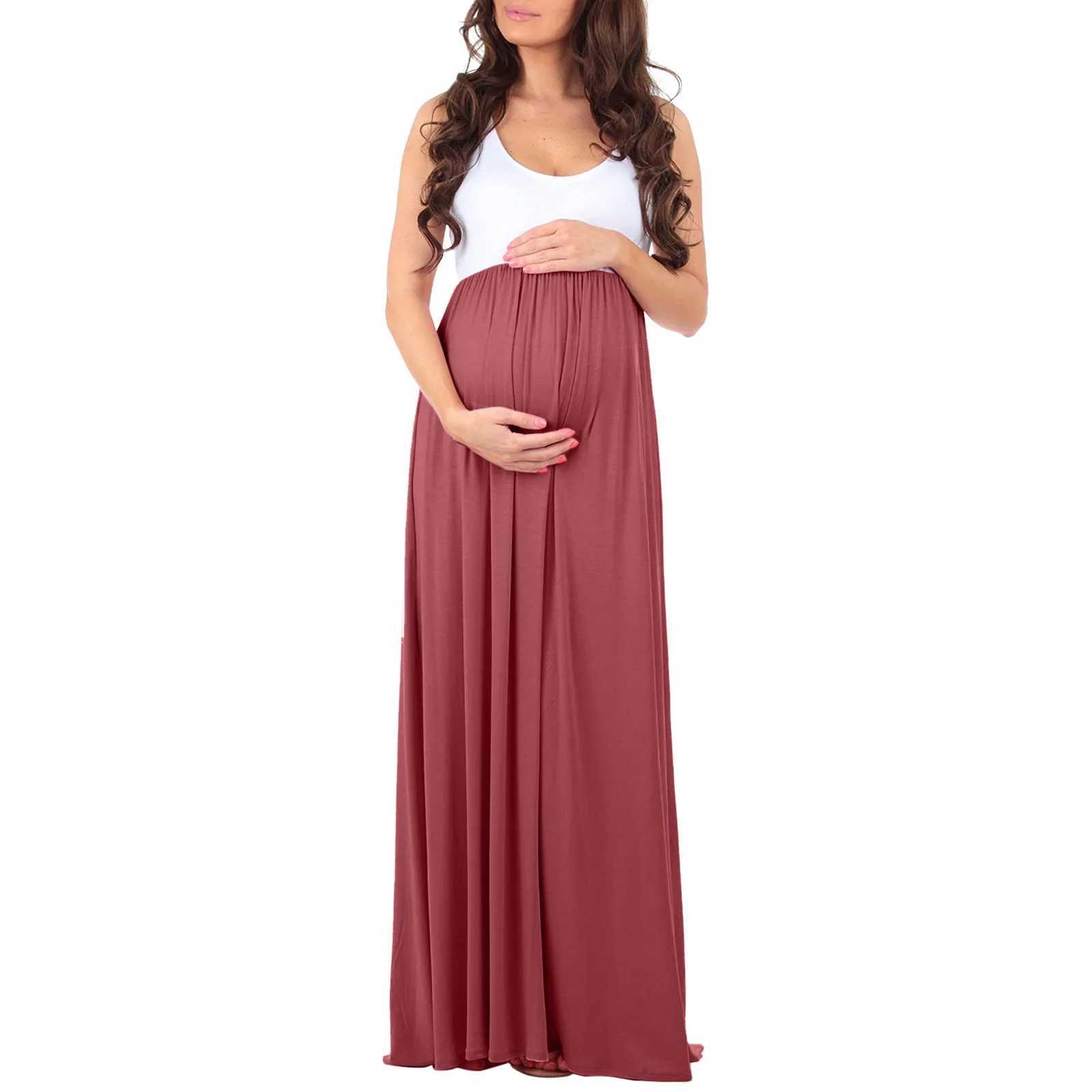 Summer casual and comfortable maternity dress colorful beach dress long skirt maternity dress maternity dress W241026