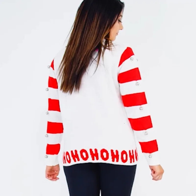 Womens Bell Fashion Christmas Loose Sweater Christmas Tree Printed Long Sleeve Round Neck Knitted Warm Casual Top 241025