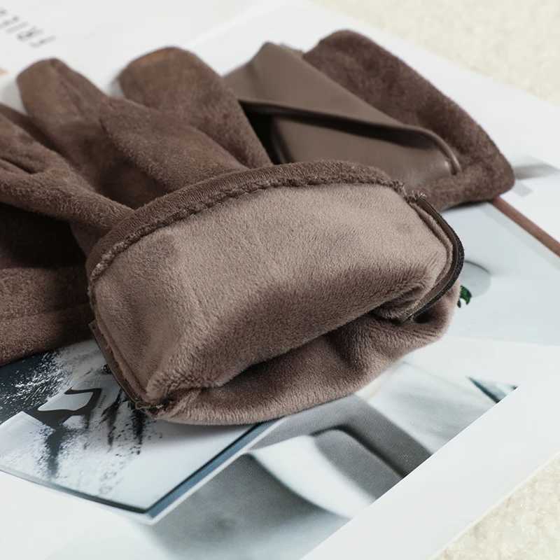 Warm Gs with velvet suitable for women to use in winter elegant and graceful touch screen bow cycling and driving Gs W241026
