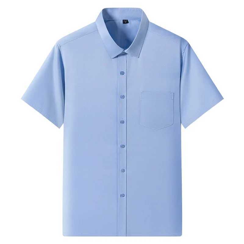 2024 summer new mens shirt wrinkle free business casual solid color elastic shorts Slves work social W241026