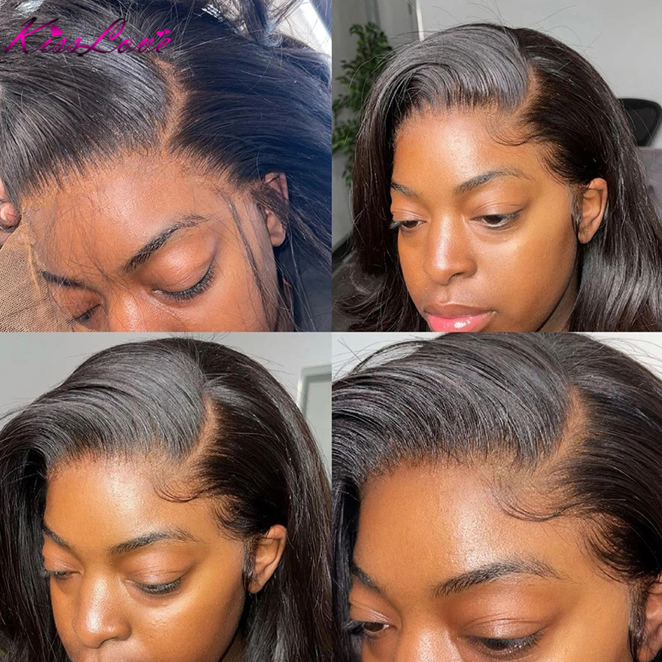 Transparent HD Straight 13x4 Front Human Hair Wigs For Black Women 5x5 Lace Closure Short Bob Wig