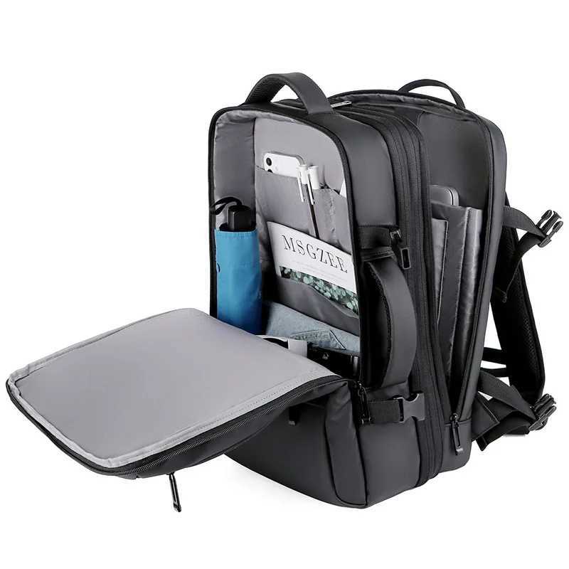 Mens Large Capacity Backpack Expandable Male 17inch Laptop Bags Waterproof Travel Scalable USB Charging Back Pack mochila hombreXJ241026