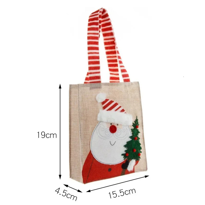 2PCS Christmas Tote Candy Chocolate Storage Bag Apple Bag Christmas Gift Santa Snowman Gift Bag Christmas Supplies 241025