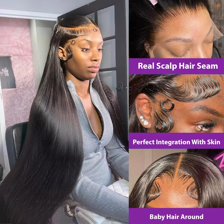 36 Inch Human For Women Brazilian Hair 200% 13x4 360 Hd Frontal Wig 5x5 13x6 Straight Lace Front Wigs
