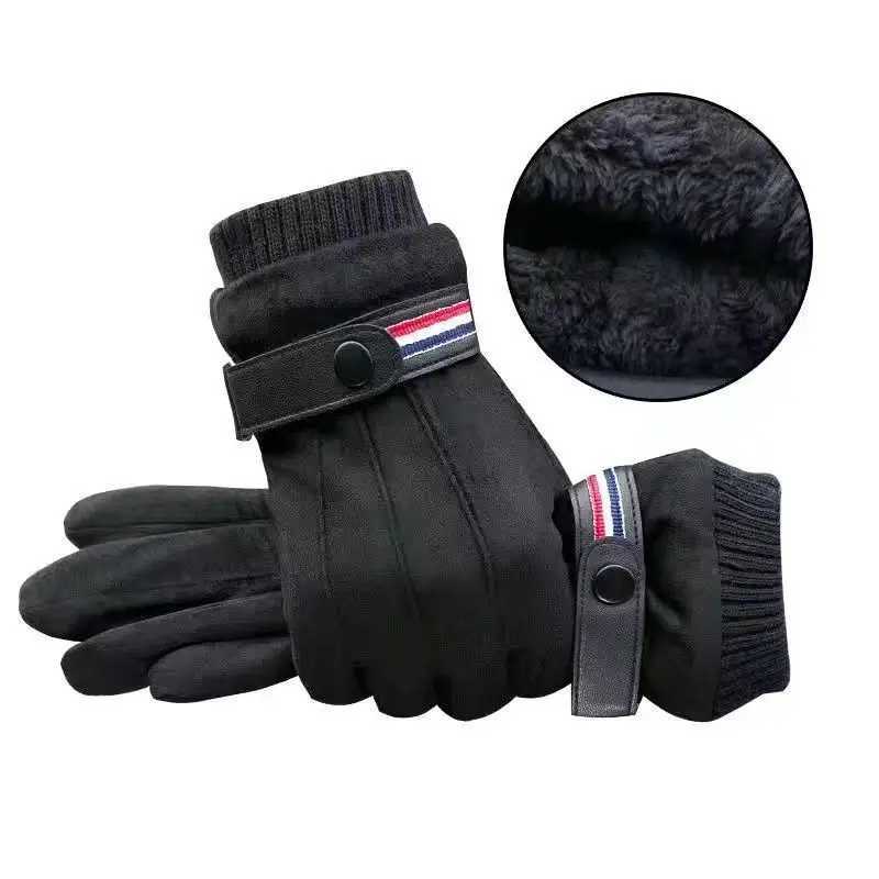 Mens Winter Warm Split Military Finger Gs Outdoor Thick Driving Buckle Skiing Mens Touch Screen Gloves W241026