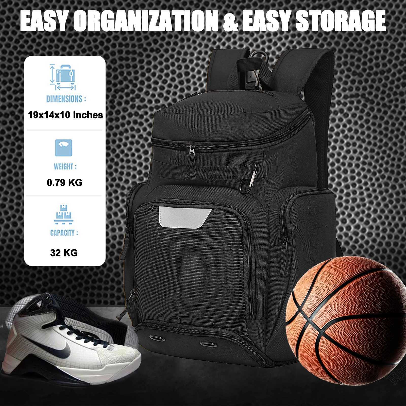 Basketball Backpack Large Sports Bag Gym Bag with Ball Compartment and Shoe Compartment to Store Sports Shoes Water Bottles LapXJ241026