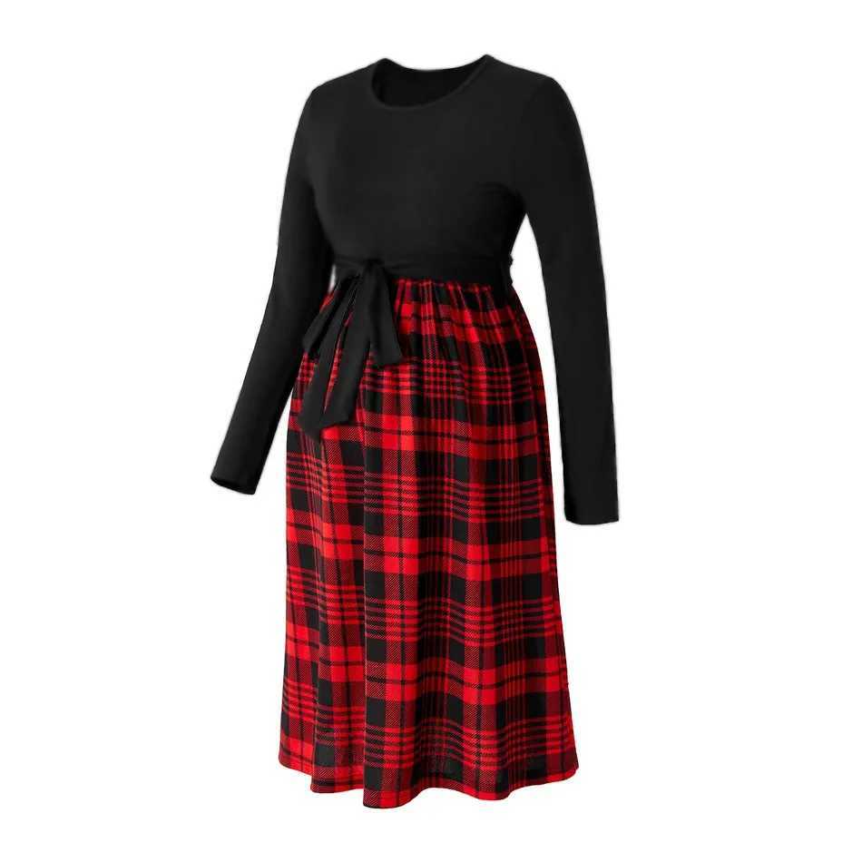 Womens breast enhancement dress plain long sleeved loose fluffy plush retro plain simple and fashionable high-quality maternity clothing W241026