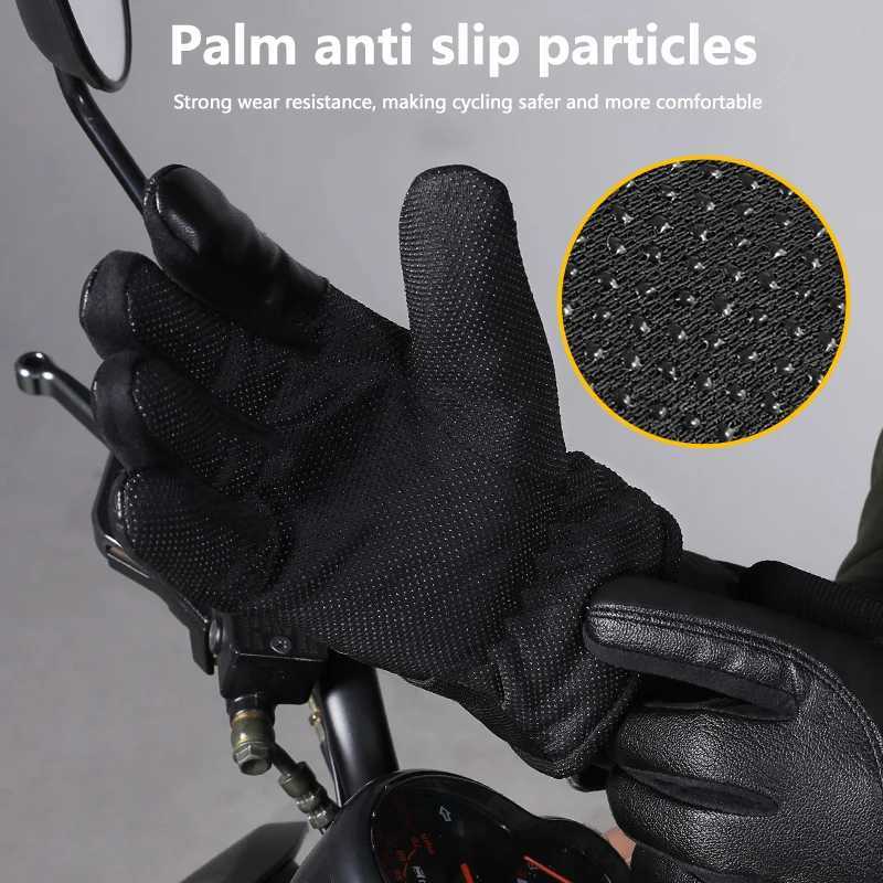 1 pair of winter touch screen leather Gs suitable for men windproof and anti-skid motorcycle rider equipment Gs W241026