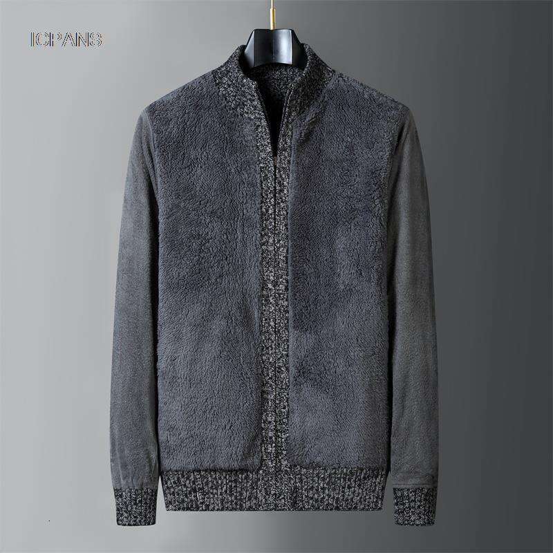 Wool Er Cardigan Jumper Jacken Korea Khaki Black Fleece Thicken Warm Winter Zipper Sweatercoat Men Knitted Clothing
