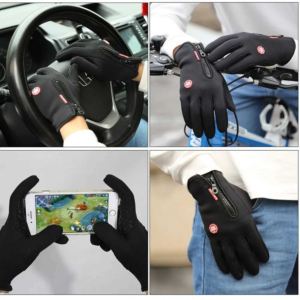 Winter Ski Motorcycle Gs Thick Warm Bicycle Mens Touch Screen Waterproof Wool -30 Womens Sports Zipper Gs W241026