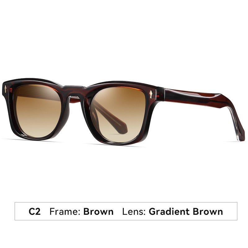 Square Polarized Sunglasses Men Luxury Brand Designer Style Sun Glasses Women Retro TR90 Vintage Driving Fishing Propionic acid core fashion Rivets S1