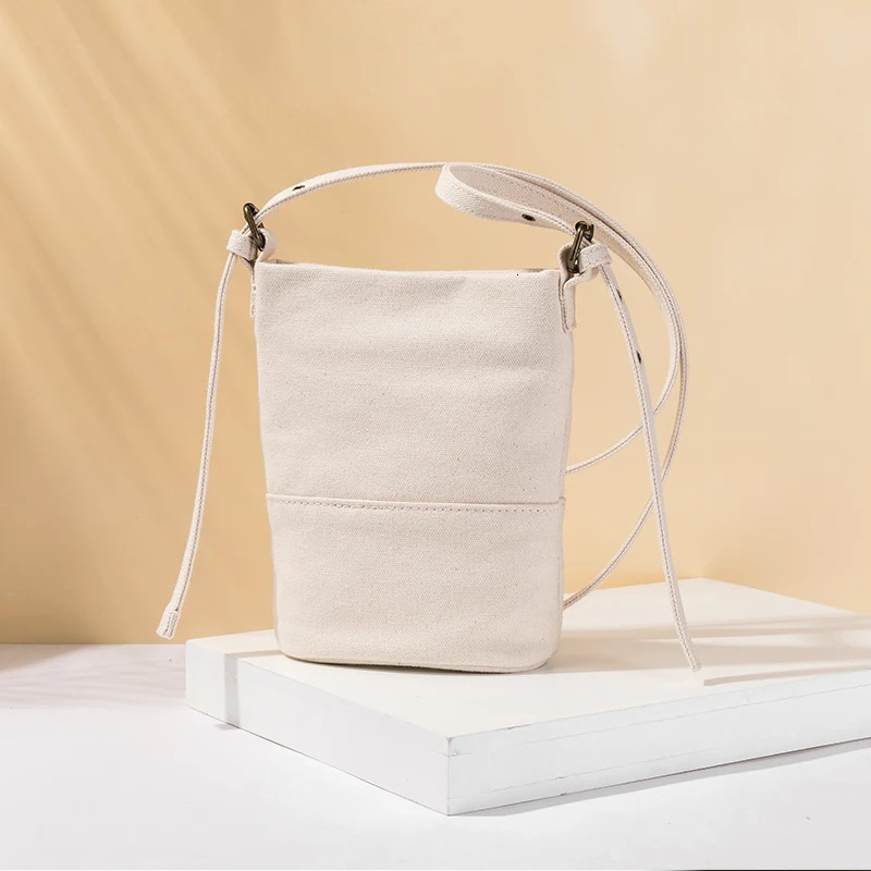 Mobile Canvas Small Pocket Womens Korean Version Vertical Style Lightweight Casual Messenger Small Bag Women 241025