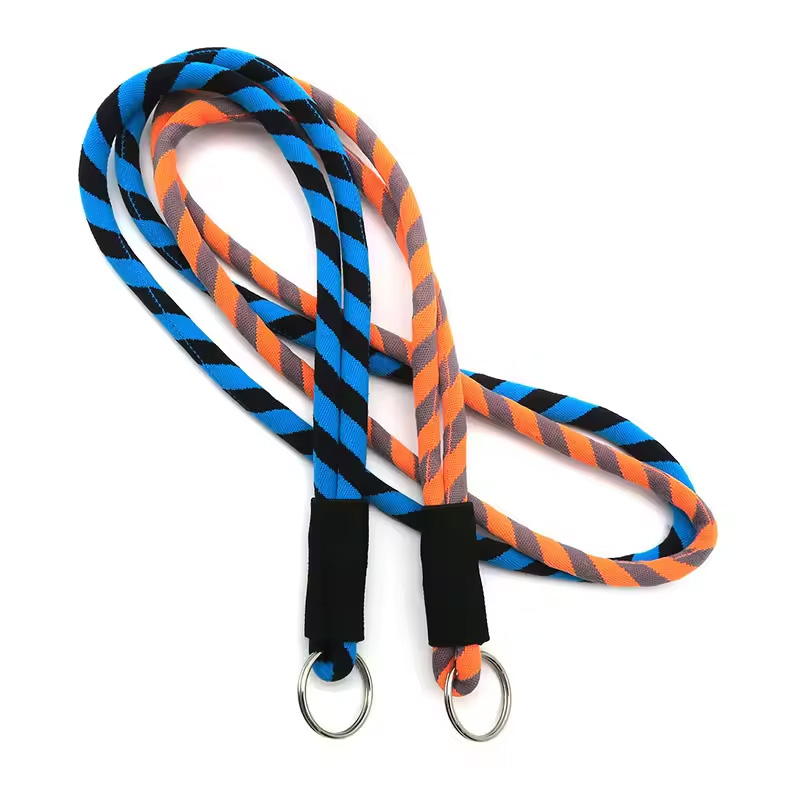 Factory Custom LOGO CrossbodyCustomized Logo Lanyard Rope Woven Logo Round Lanyard Suppliers Elastic Round Rope Lanyard Rope Strap featuring Embossing