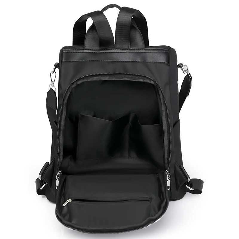 New Multi Functional Womens Backpack Large Capacity Nylon Material Women Anti Theft Bookbag Trendy Retro Female Shoulder Bag SacXJ241026
