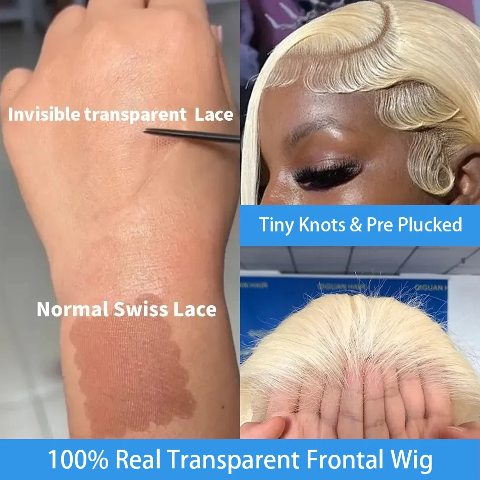 613 Blonde Front Human Hair Wigs 28 30 32 Inch Brazilian Remy 13x4 Honey Straight HD Transparent Lace Frontal Wig For Women