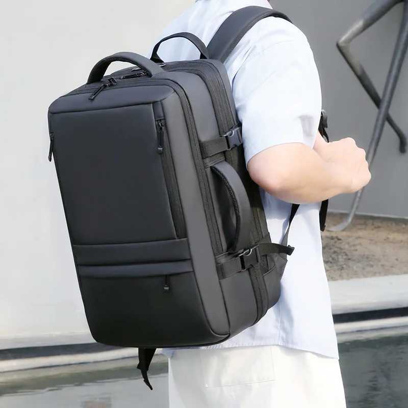 Mens Large Capacity Backpack Expandable Male 17inch Laptop Bags Waterproof Travel Scalable USB Charging Back Pack mochila hombreXJ241026