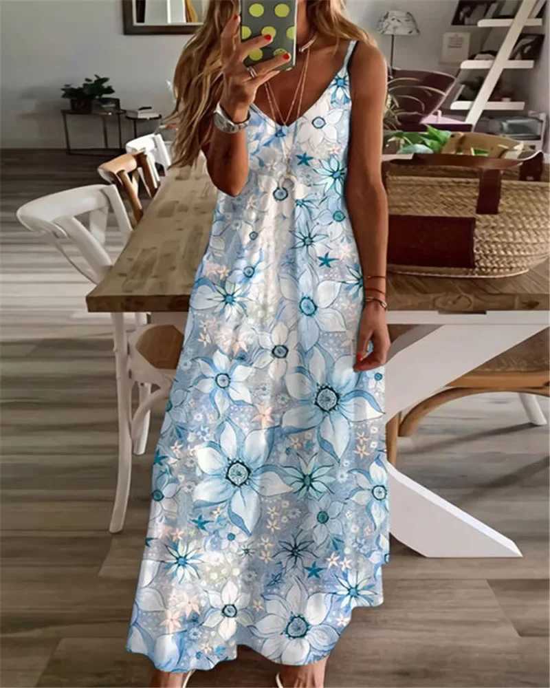 Pregnant dress plus size pregnant dress womens long skirt summer casual bohemian printed long sleeved V-neck pregnant dress W241026
