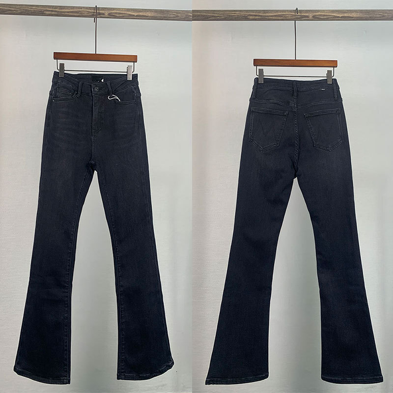 Women High Waisted Jeans Slim Versatile Elastic Flared Denim Pants