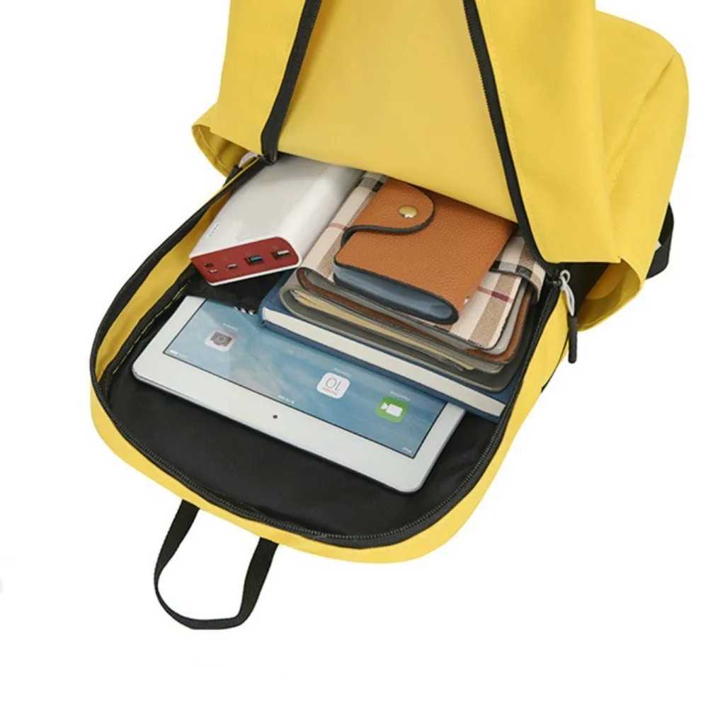 Portable Large Capacity Small Backpack Solid Color Waterproof Travel Bag Multiple Pockets Unisex School Bags TravelXJ241026
