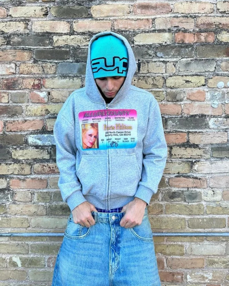 Streetwear Hoodies Y2k Style Harajuku Hip Hop Pattern Printing Men Women Loose Leisure Long Sleeved Sweatshirt with Zipper 241025