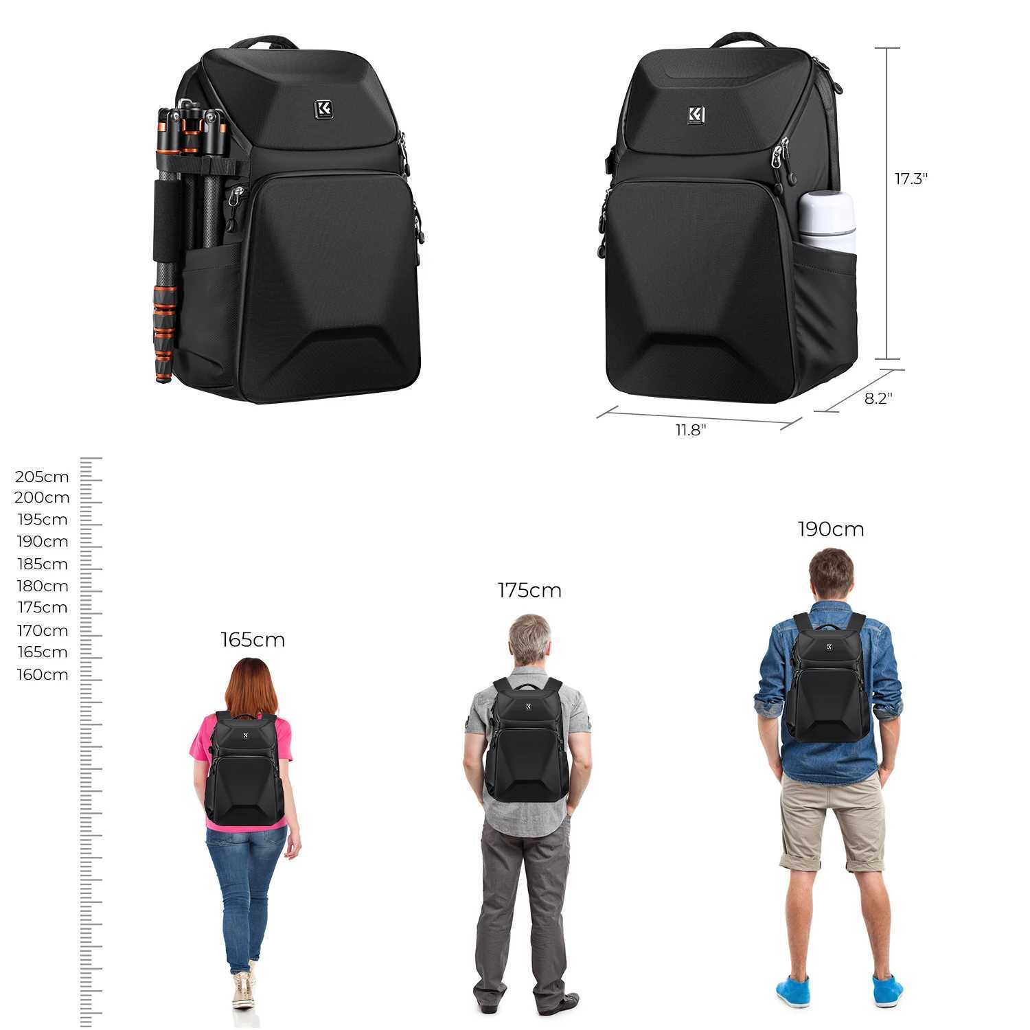 K F CONCEPT Large Capacity Camera Backpack Outdoor Travel Waterproof Travel Photography Bag Can Carry A tripod With Rain CoverXJ241026