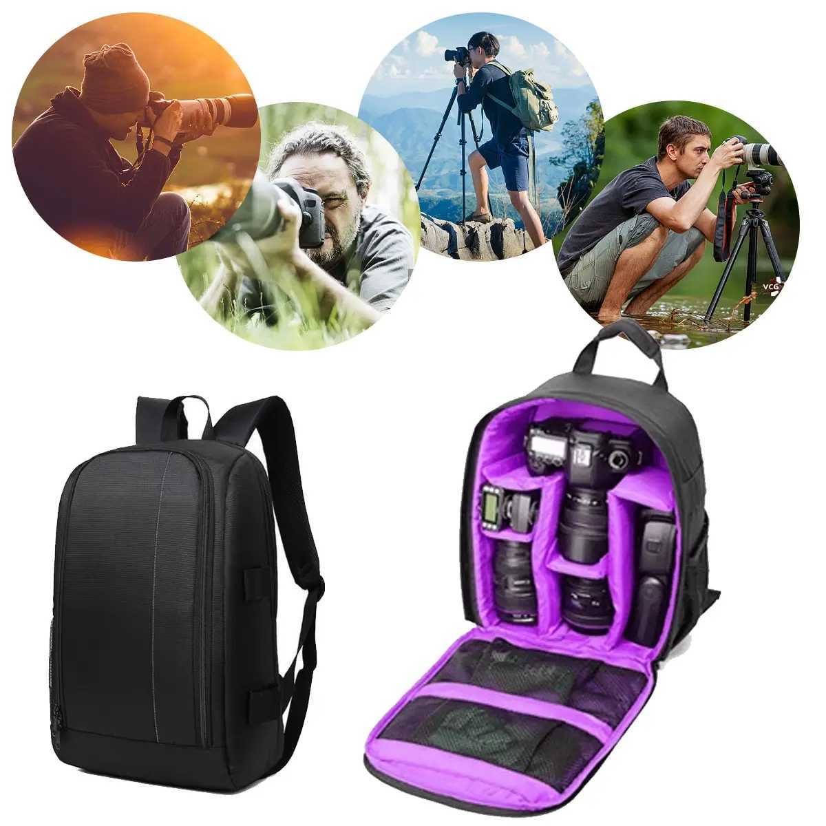Multi-functial Outdoor Camera Backpack Video Digital Shoulder Camera Bag Waterproof Camera Photo Bag Case for DSLR Camera BagXJ241026