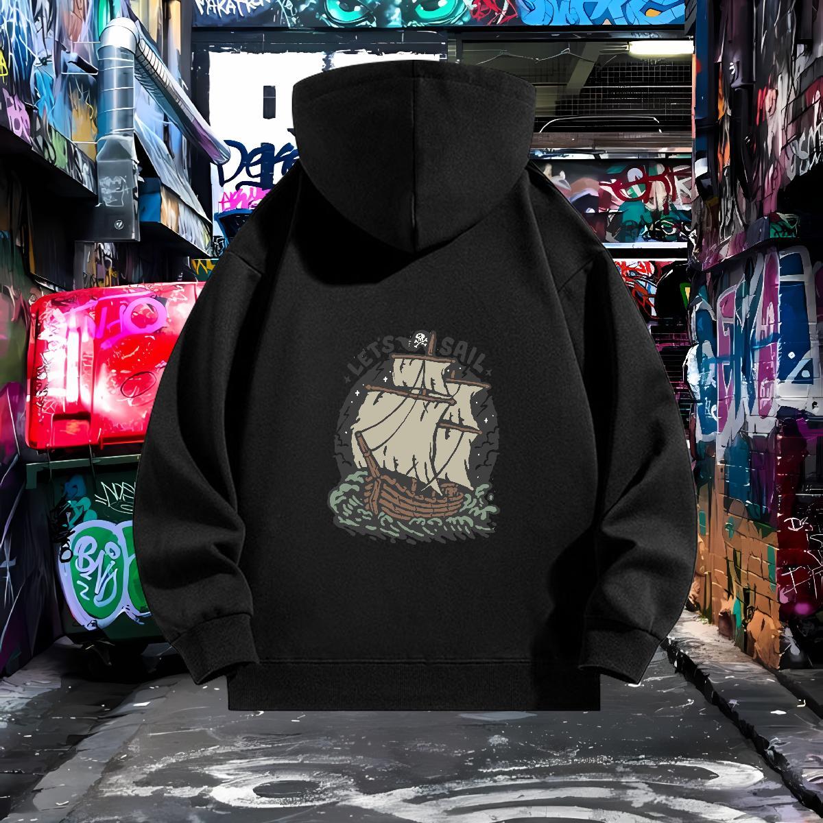 DIY Mens Hoodie Sweatshirt Hooded Collar Breathable Comfortable Men's Hooded Sweatshirt Custom Cartoon Tops Hoodie Autumn Winter Casual Thick Fle