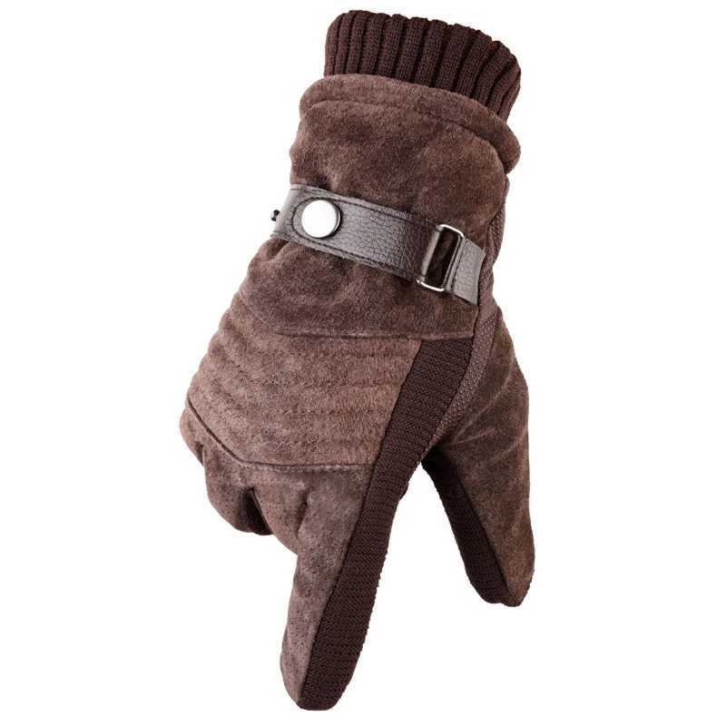 Mens Thick Paddle Gs Polyester Thick Warmth Gs Brown Driving Skiing Winter Russia Winter W241026