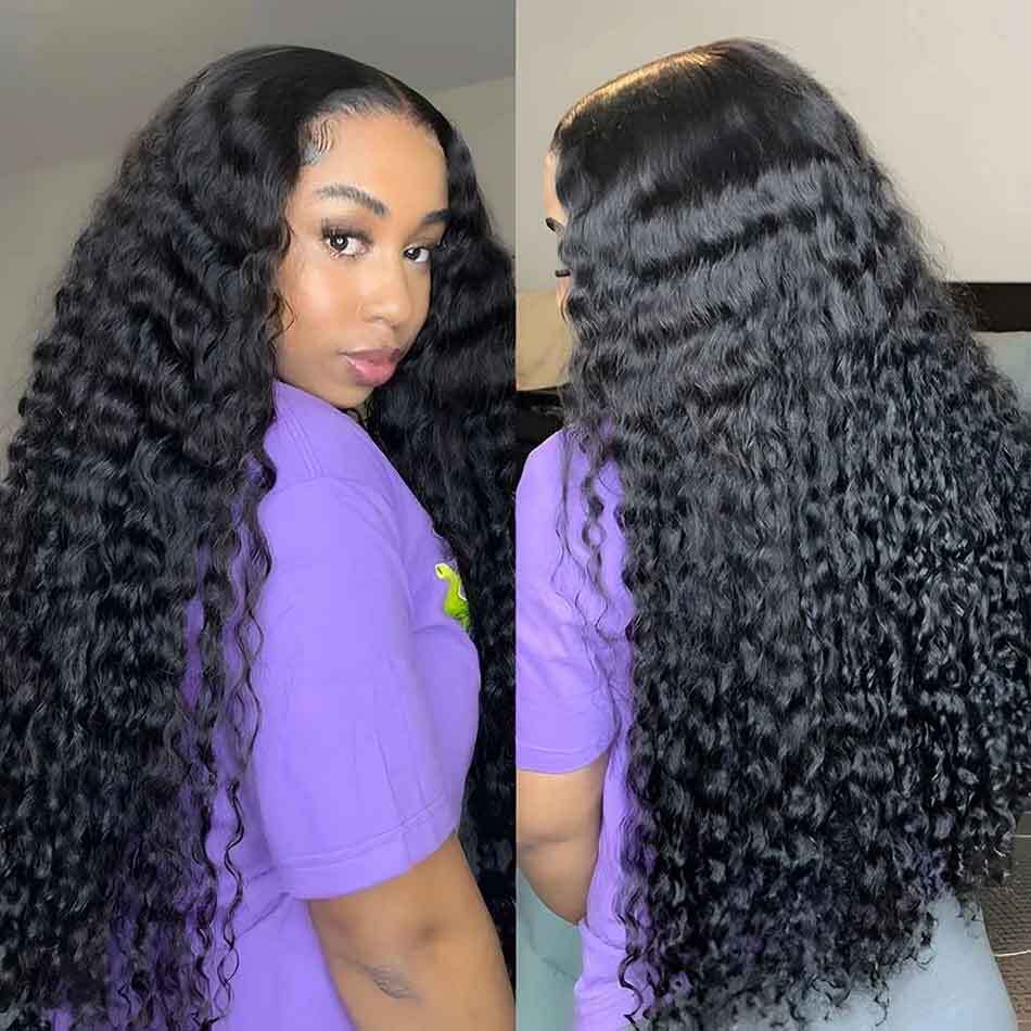30 34 Inch 13X6 Frontal for Women Deep Curly Human Hair Wigs 13x4 Wet And Wavy Water Wave HD Lace Front Wig