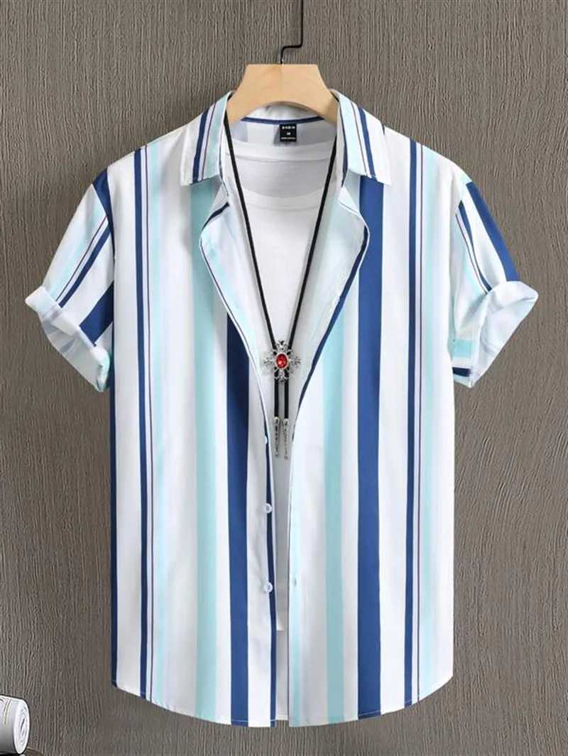 Tokyo printed short Slved shirt mens summer beach shirt Haiyi casual vacation top new mens quick drying trendy clothing W241026