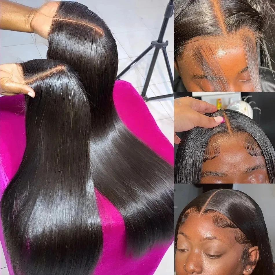 Brazilian Bone Straight 13x6 Transparent Lace Front Wigs 6x4 Glueless Wig Human Ready To Wear For Black Women Remy Hair