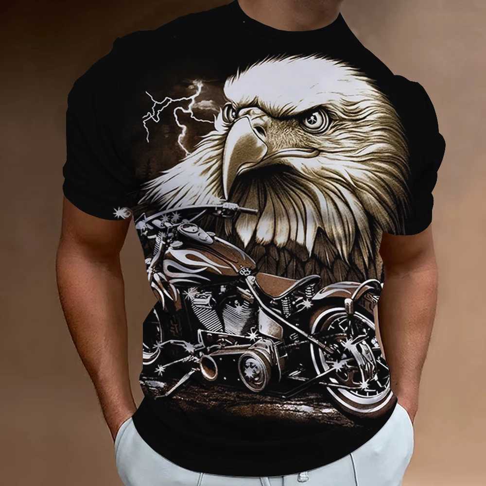 Mens Ts 3D motorcycle printed T-shirt short Slve retro summer mens clothing oversized shirt W241026