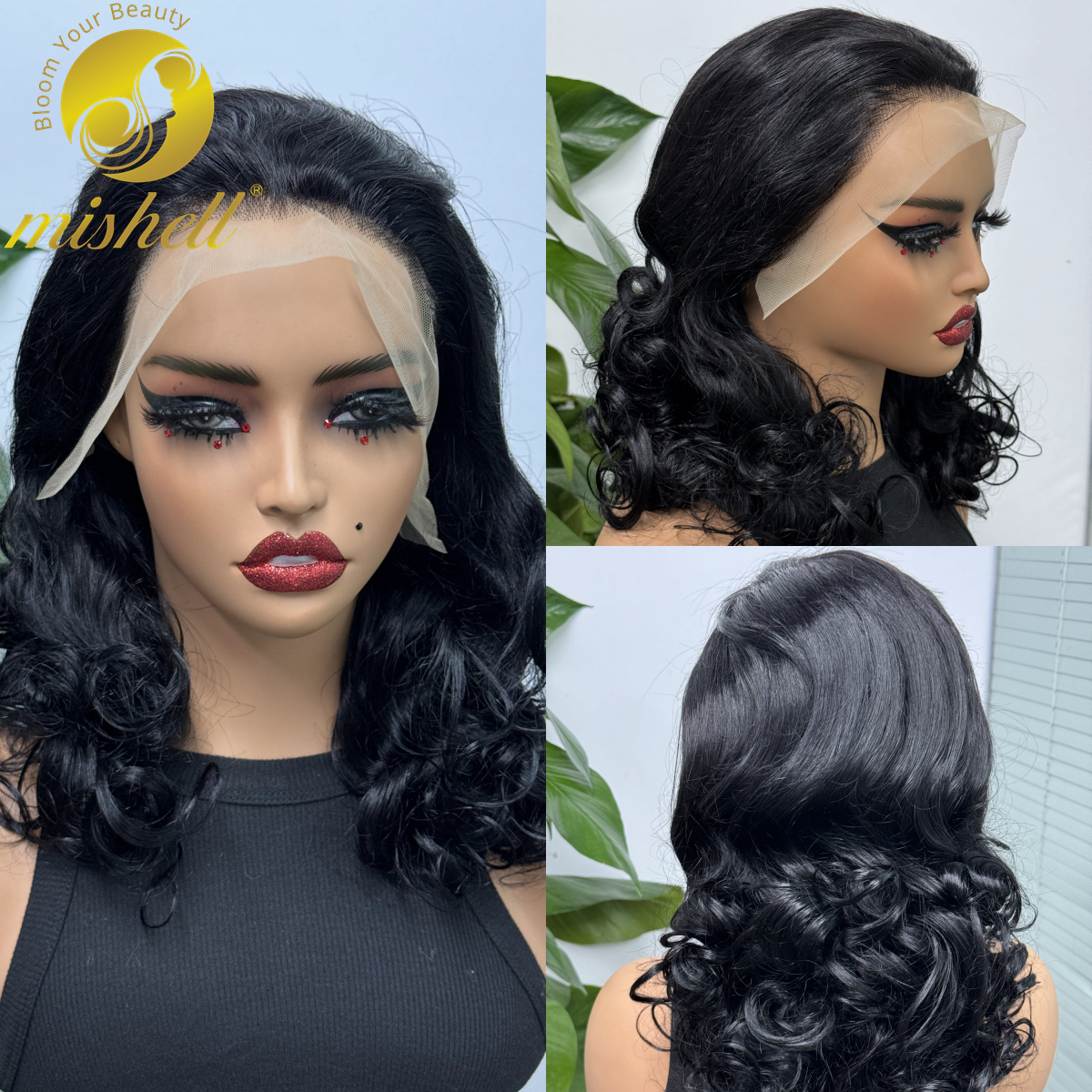 250% Density Bouncy Human 13x4 Lace Frontal Natural Loose Curly Brazilian Remy Hair Wigs for Black Women