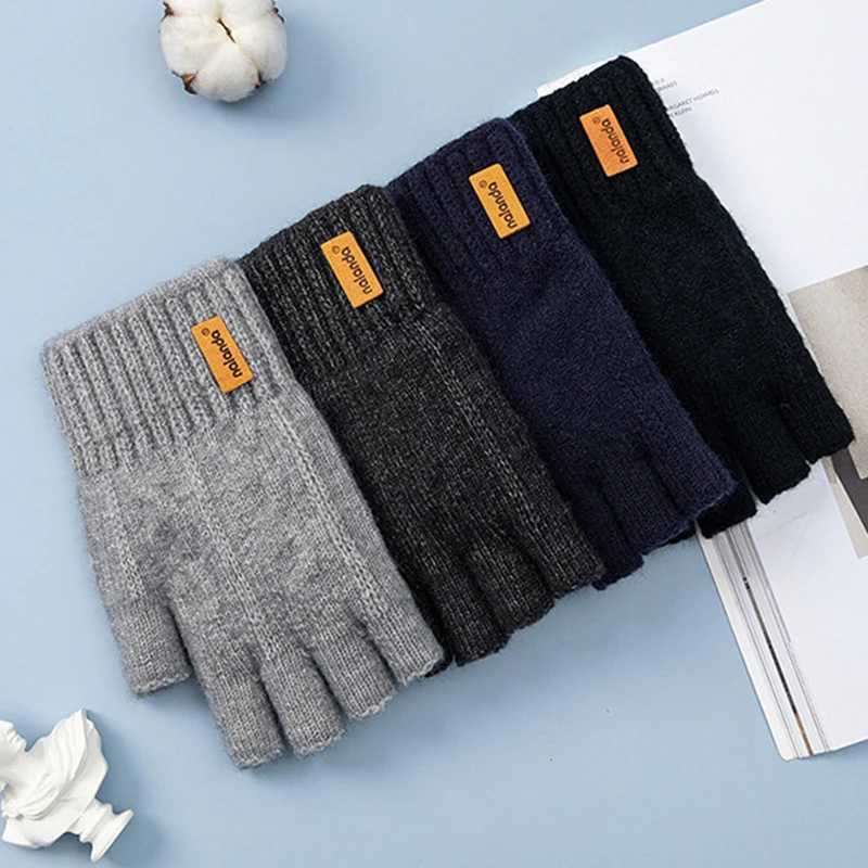 Fashionable winter autumn knitted GS warm plush finger GS men and women outdoor sports touch screen GS W241026