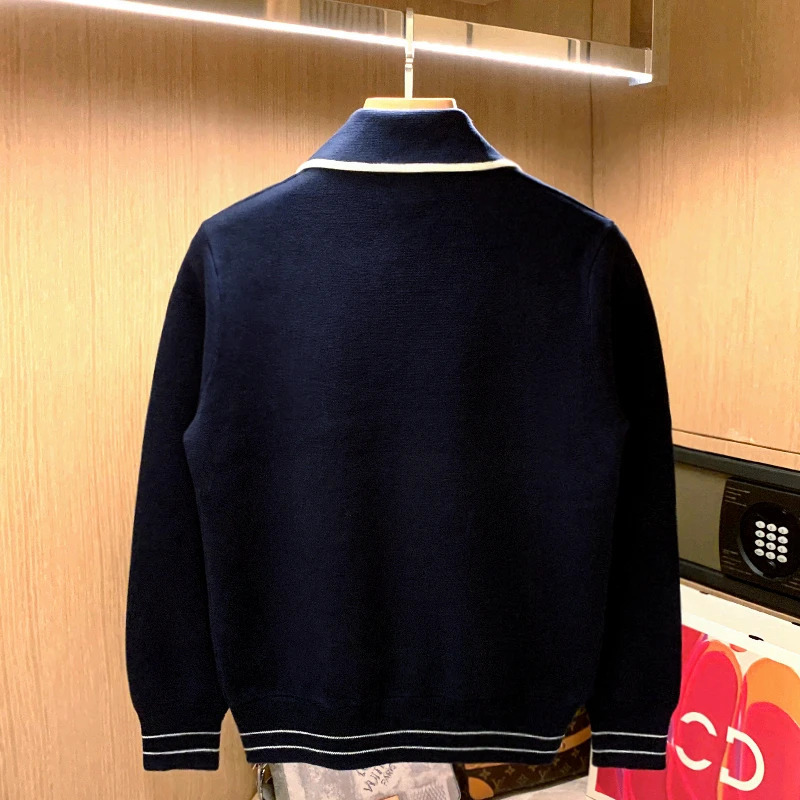 Top Grade Autum Winter Fashion Knitwear Japanese Street Mens Cardigan knitted Sweater Casual Coats Men Clothing B68 241024