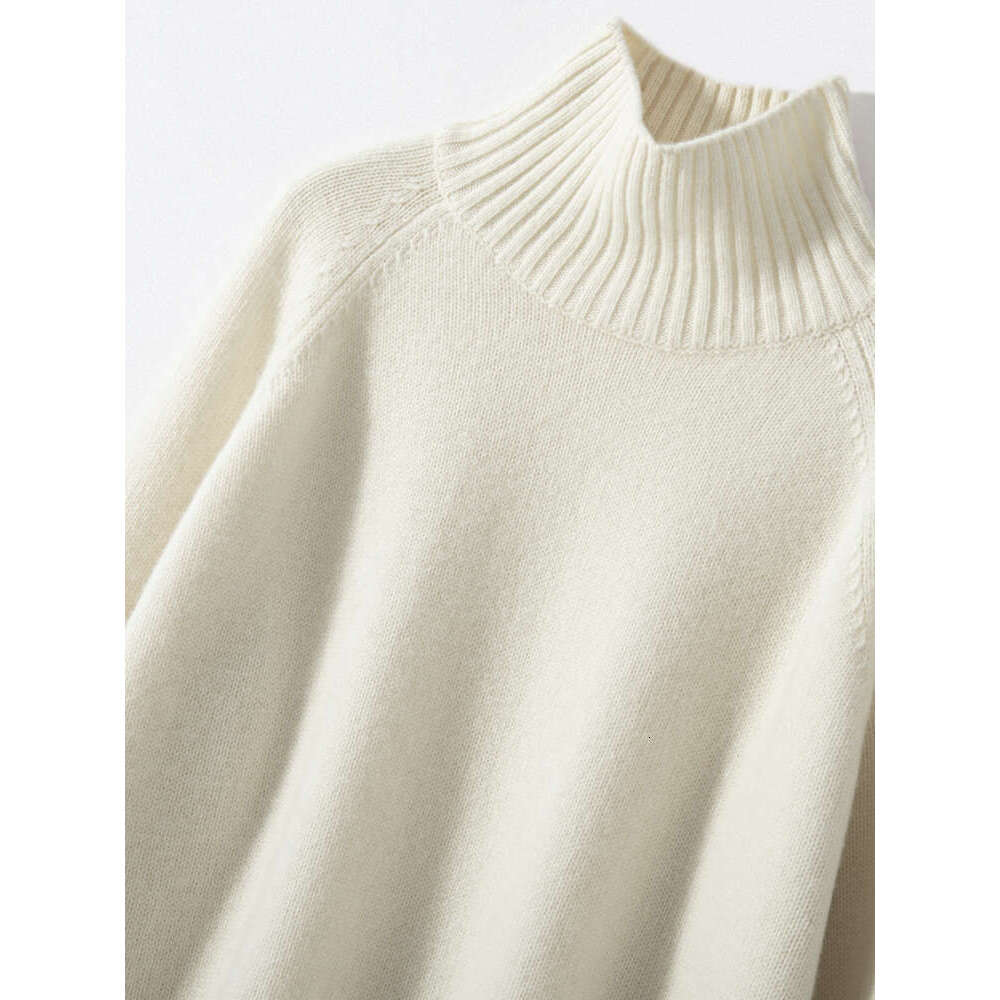 High-End Women Sweater Turtleneck Thick Basic Classical Loose Large Size Pullover Autumn Winter 100% Cashmere Knitwear