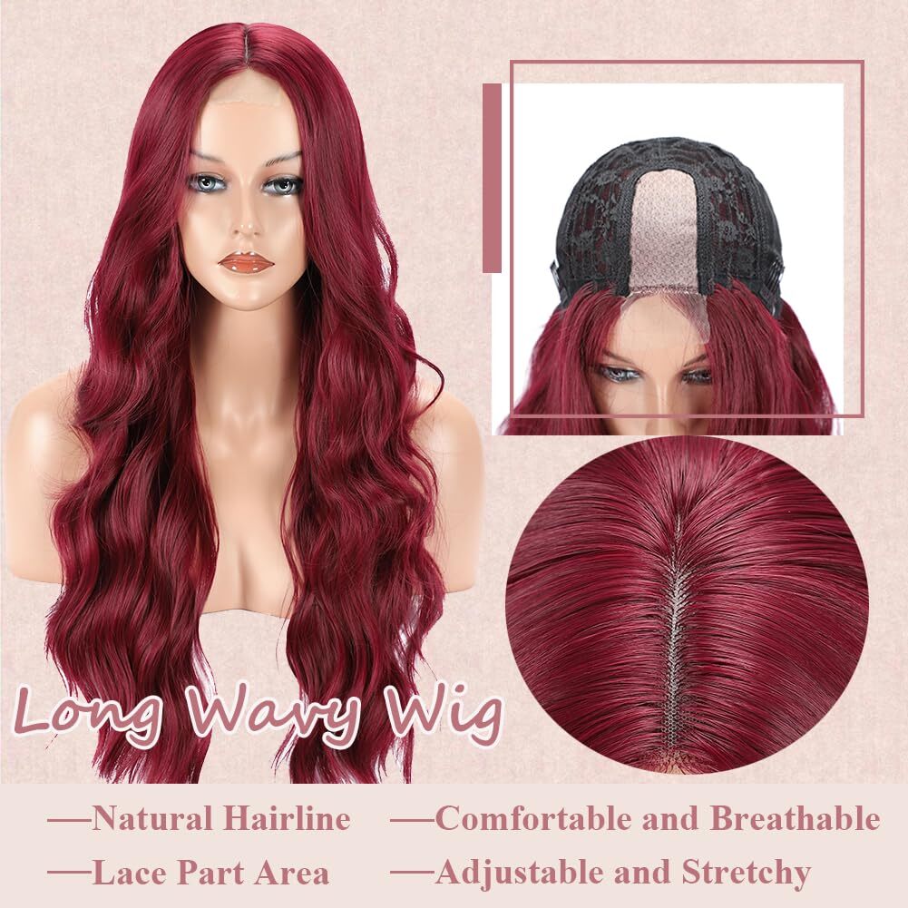 Glueless 13x6 HD Curly 99J Bury Body Wave Lace Front Human Hair Wigs For Women Daily Use Cosplay