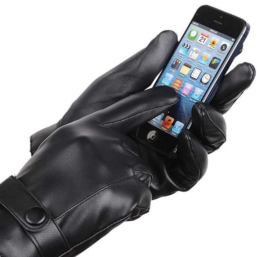Winter Gs Mens Waterproof Artificial Leather Cashmere Warmth Gs Motorcycle Driving Gloves Touchscreen Tactics Gs W241026