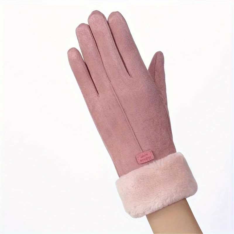 Womens Winter Thick Plush Leather Gs Fashion Winter Warm Skiing Outdoor Womens Gs Elegant Leisure Touchscreen Gs W241026