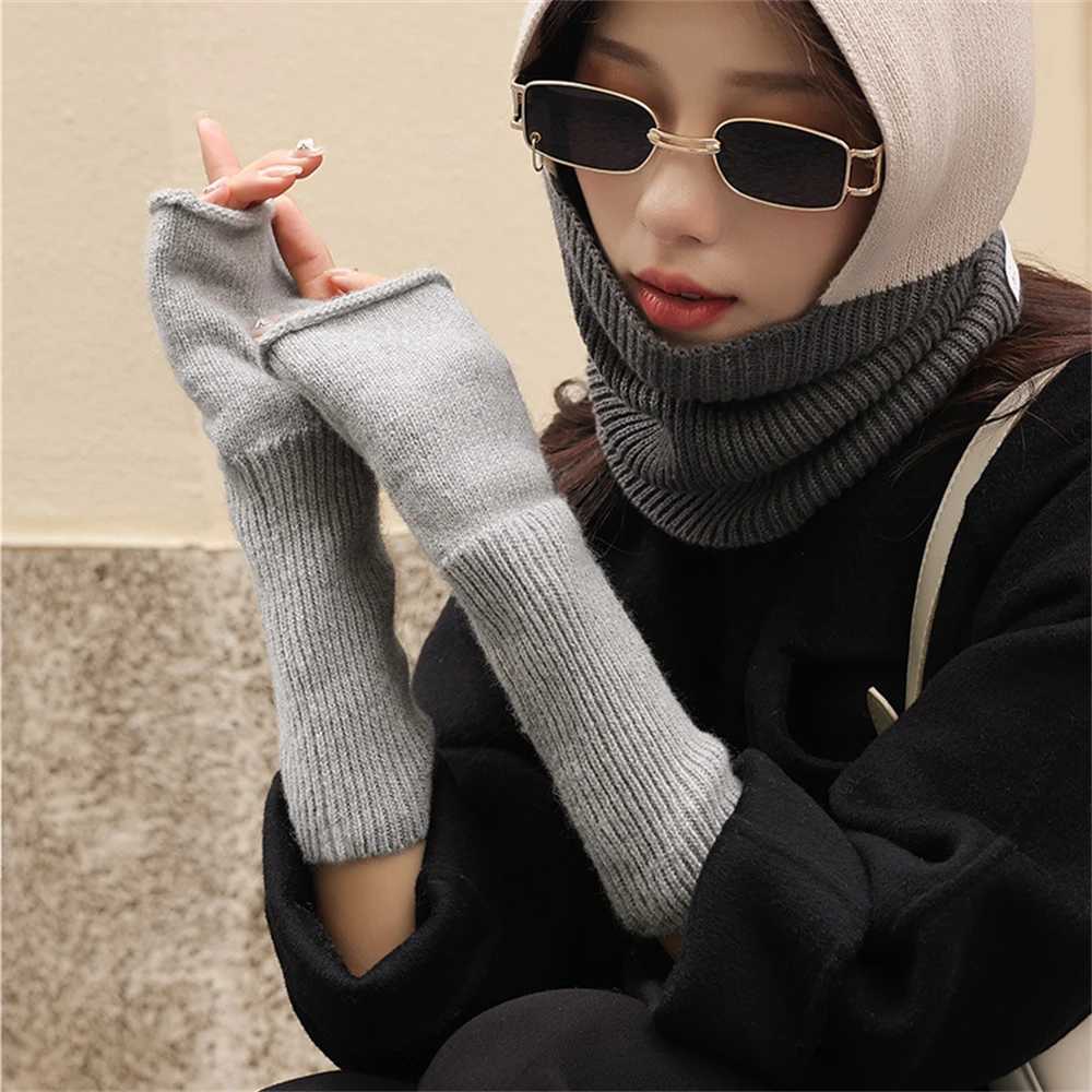 Long Finger Gs Womens Finger Gloves Winter Warm Knitted Arm Sleeves Exquisite Casual Soft Girls Gothic Clothing Punk Gothic G W241026