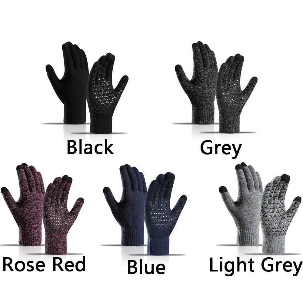 2023 New Touchscreen Womens Gs Winter G Mens Warm Gloves Driving Anti slip Soft Knitted Inner Lining Hot Gs W241026