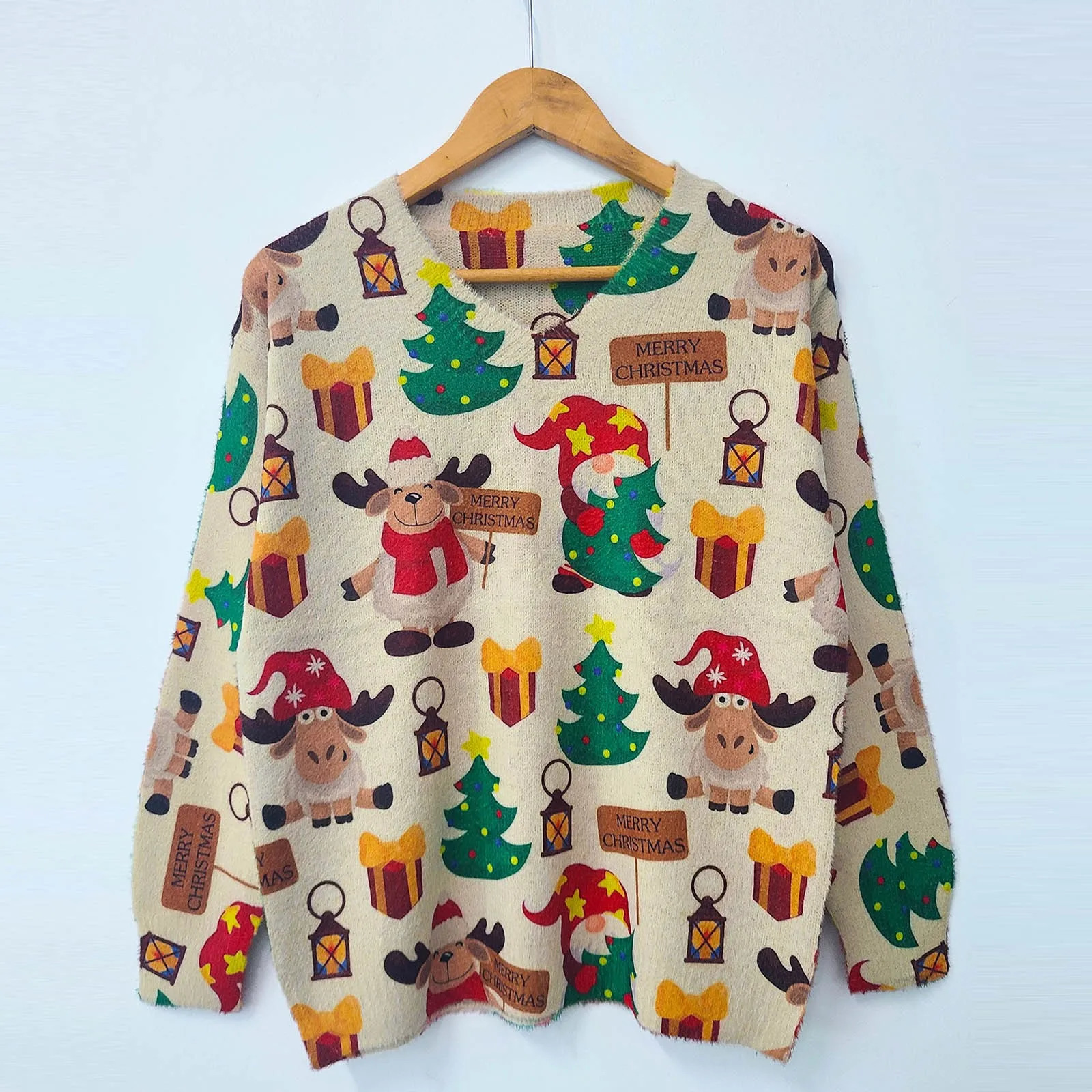 Ladies Round Neck Christmas Sweatshirts for Men Big And Tall Women Pullover Sweaters Fall Winter Sweatshirt 241025