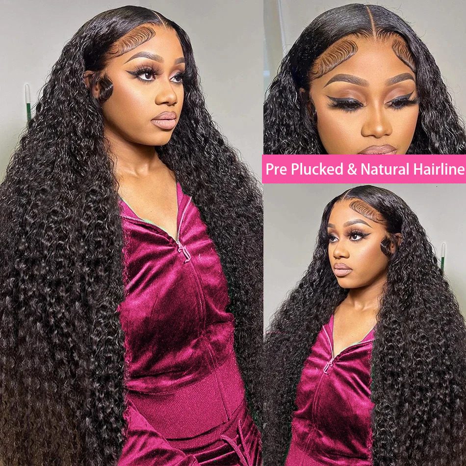 30 40 Inches Deep 13x4 13x6 HD Transparent Human Hair Wig 5x5 Glueless Curly Wave Lace Frontal For Woman
