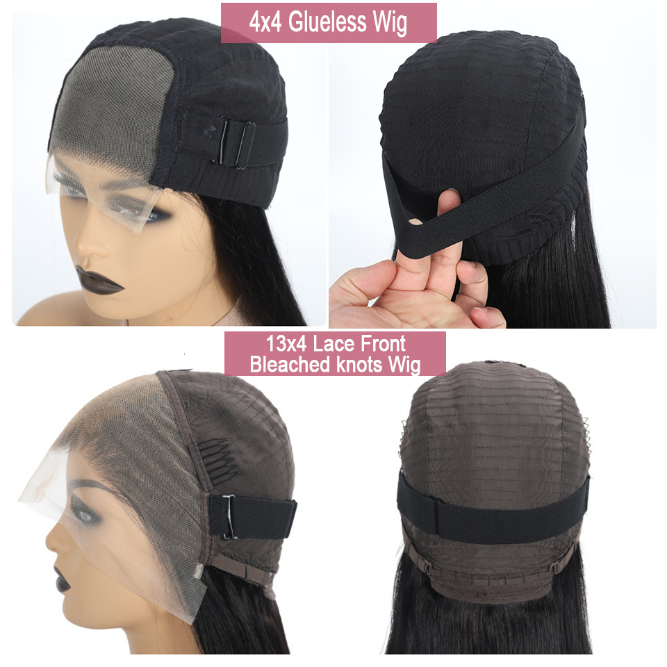 Real Bleached Knots 13x4 Lace Frontal for Women Brazilian Straight Human Hair Wigs