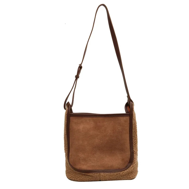 Cashmere bag womens large capacity autumn and winter single shoulder cross bag 241025