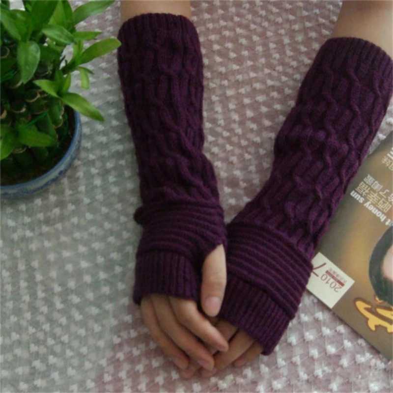 Womens Knitted Long Hands Gs Warm Embroidery Winter Gs Fingers Gs Womens Guantes Inviero Mujer Luvas W241026