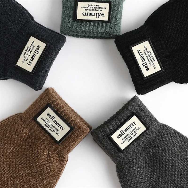 Winter mens knitted Gs touch screen high-quality mens cotton thick warm cashmere solid mens Busin Gs autumn W241026
