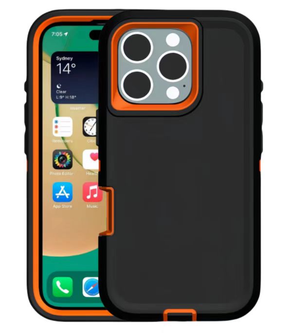 Heavy Duty Cases Hybrid Armor Back Cover For iPhone 16 15 14 13 12 Min 11 Pro XR XS MAX 8 7 Plus Samsung S24 S23 S22 S21 S20 FE A16 A05 No clip